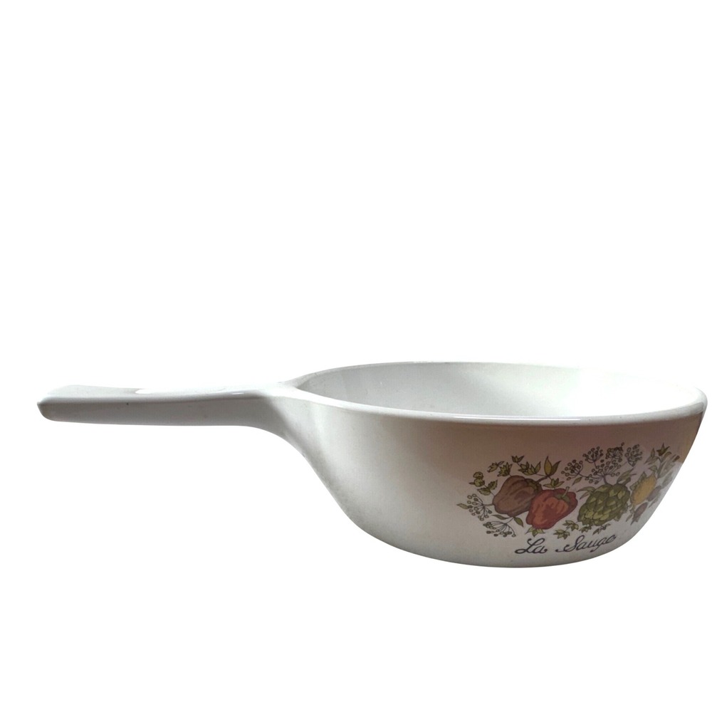 Vintage Corning Ware Spice of Life 1 Pint Saucepan P-81-B La Sauge White Ceramic